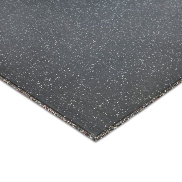 Premium Rubber Gym Mat – Black / Grey Fleck 1m x 1m x 15mm - 15mm Rubber Gym Flooring