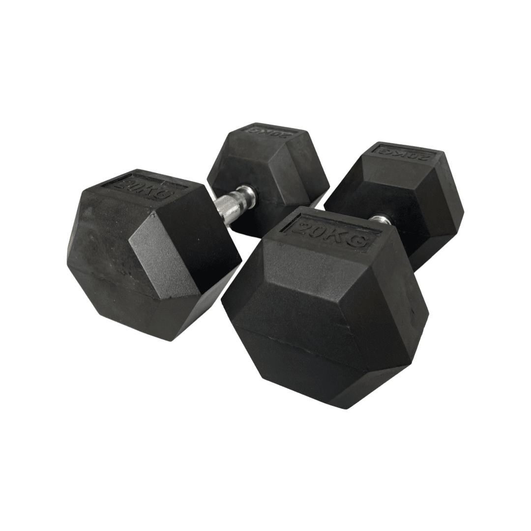 30Kg Rubber Hex Dumbbells Pair