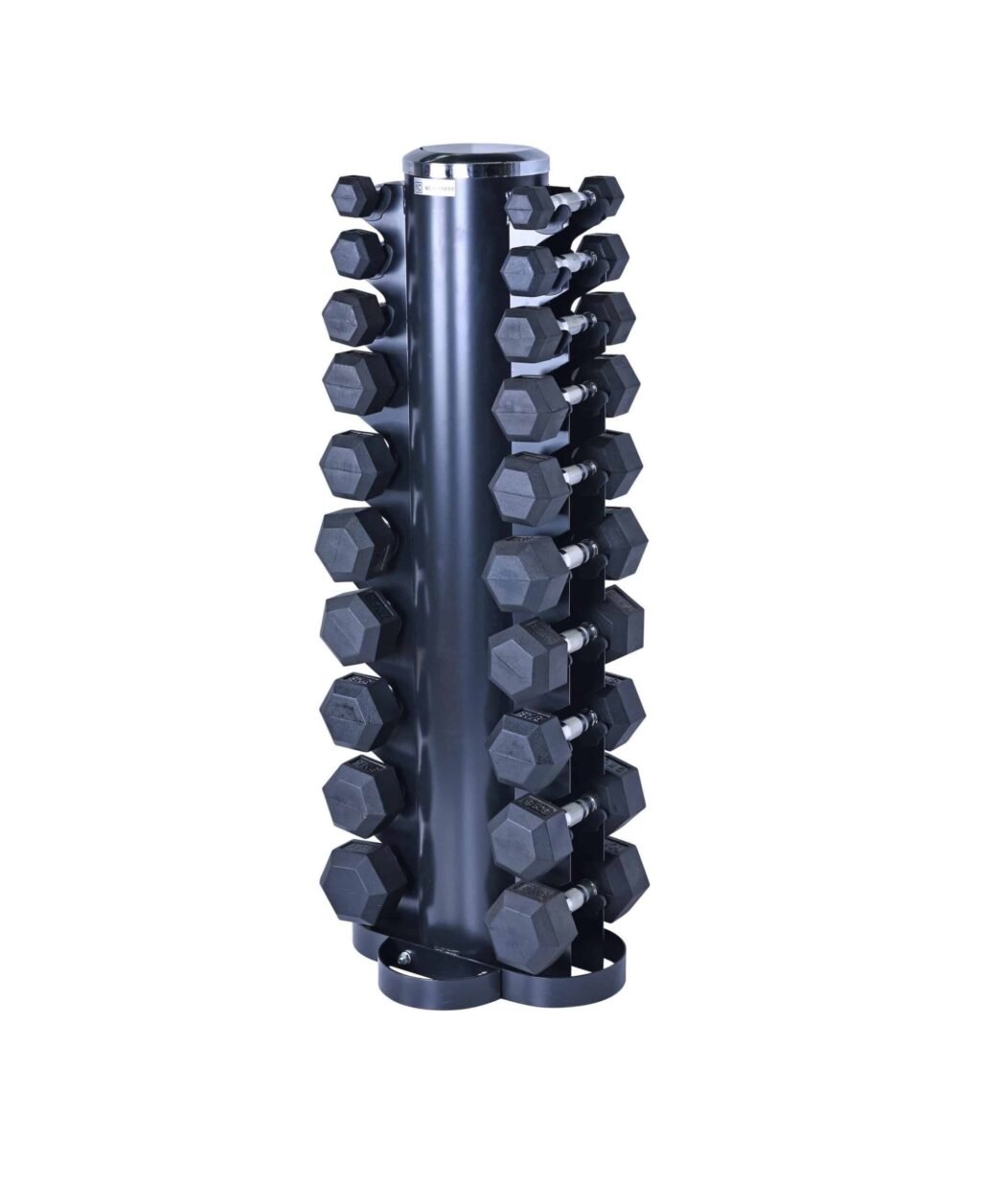 Rubber Hex Dumbbell 1-10 Kg Set including all Black stand