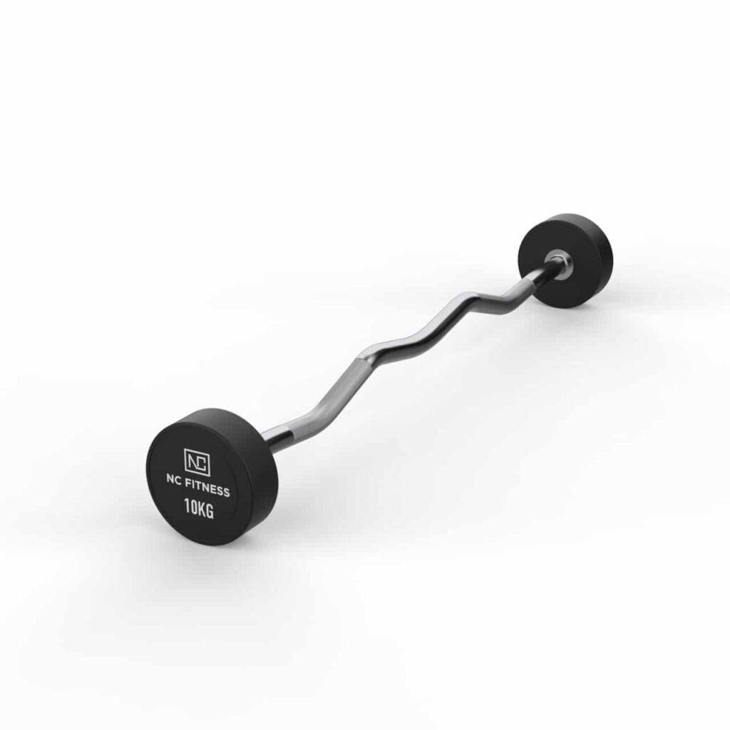 PU Fixed EZ Barbell 10kg - Fixed PU Barbells 8