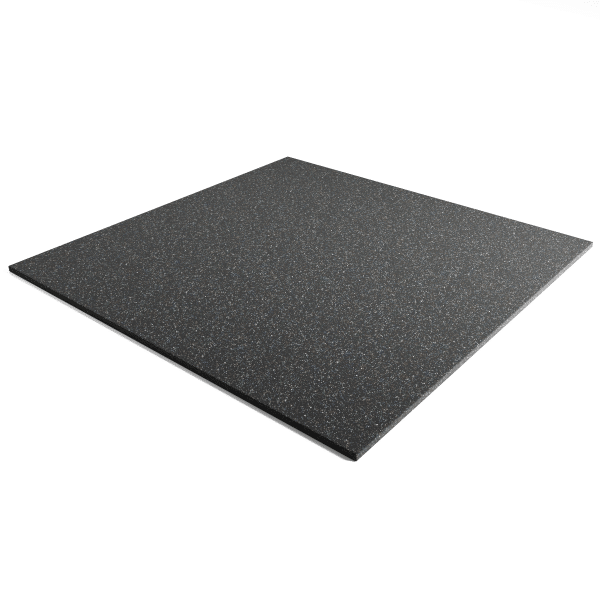 Black speckled gym tile mat flooring