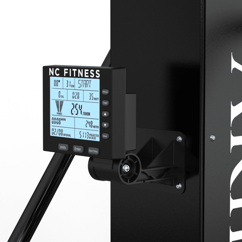 AridOar ski machine trainer with stand display screen