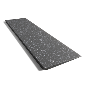 Black and white flecked rubber gym ramp mat