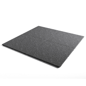 Black and grey fleck gym tile connective flooring