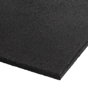 Commercial Rubber Gym Mat Black 1m x 1m x 15mm - Rubber Gym Tiles 15mm