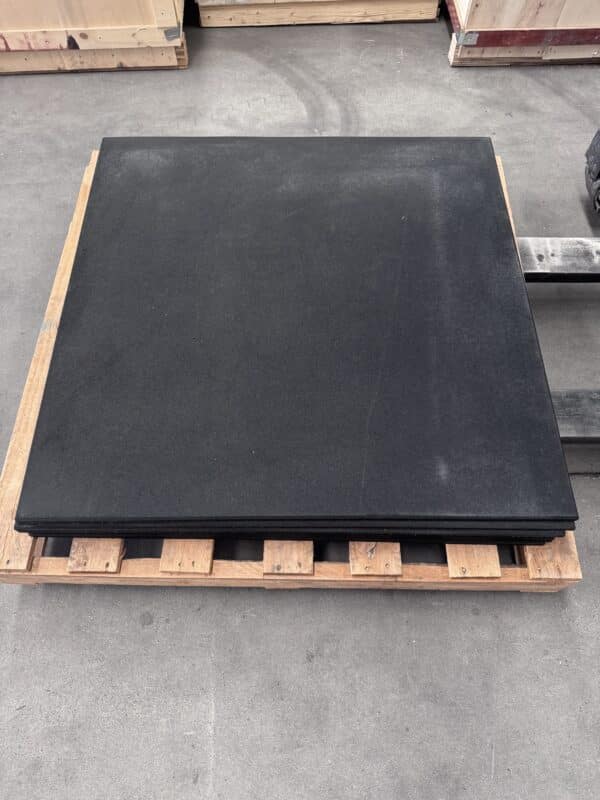 Commercial Rubber Gym Mat Black 1m x 1m x 15mm **Seconds – see description** - Clearance 8