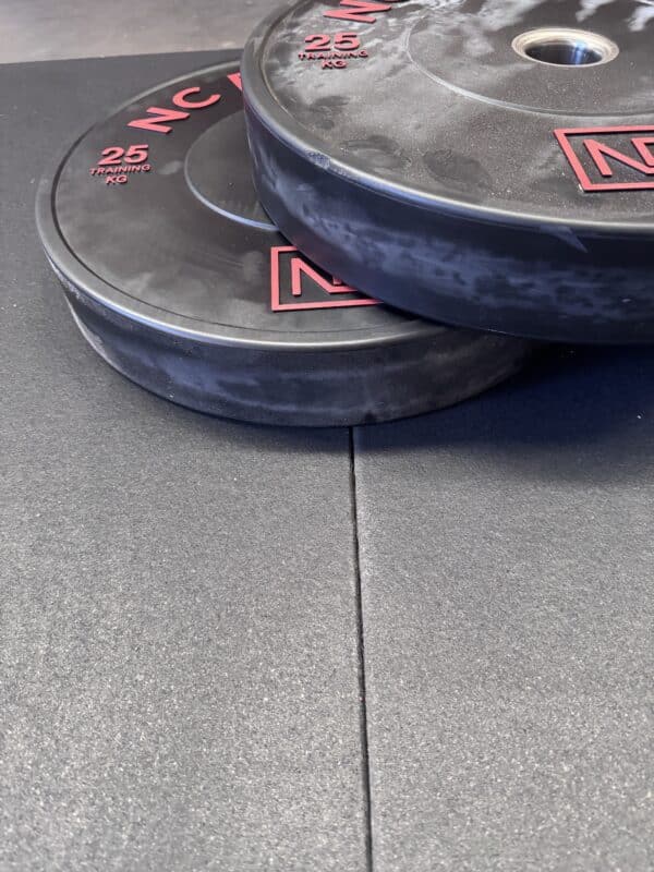 Bumper Plate 2 X 25kg Black Rubber with Colour Print **has white marks** - Showroom Stock 10