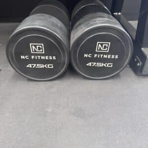 Pu Dumbbells 47.5kg PAIR **OLD DESIGN** - Showroom Stock