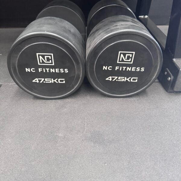 27.5KG Rubber Hex Dumbbell PAIR - Rubber Hex Dumbbells 3